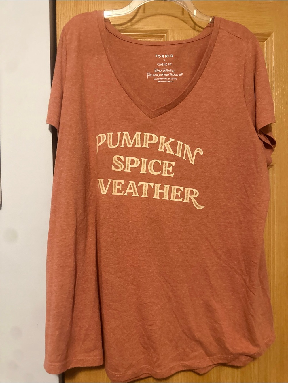 torrid Rust Orange 'Pumpkin Spice Weather' V-Neck Tee